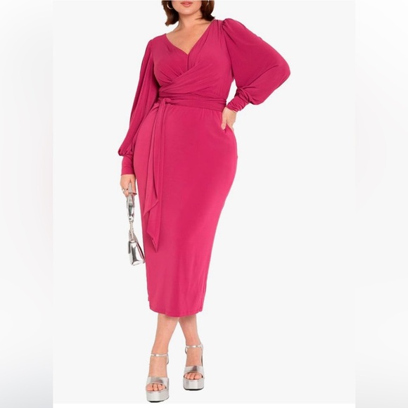 Eloquii Dresses & Skirts - Eloquii Pink Long Sleeve Dress